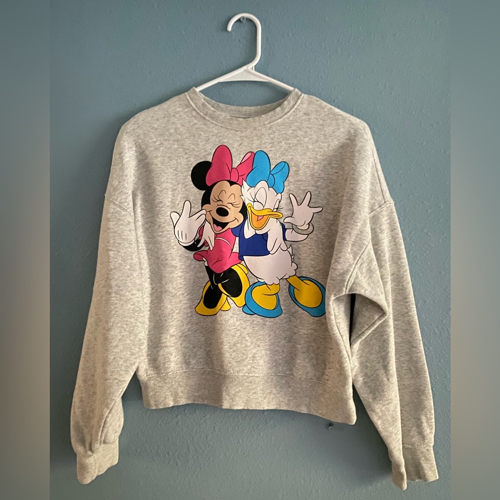Juniors Gray Disney Crewneck